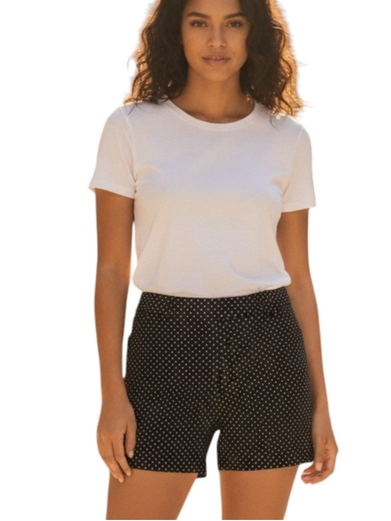 Larry Levine Black White Polka Dot Shorts Size 8